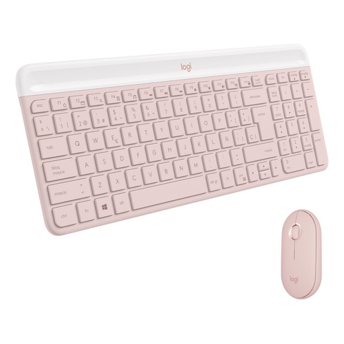 Combo Logitech Slim Teclado Y Mouse Mk470 Color Rosa Color Del Mouse Rosa Claro Color Del Teclado Rosa Claro