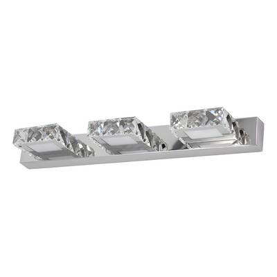Aplique Led 3 Luces Cristal Cromo 15w 46cm Diseño