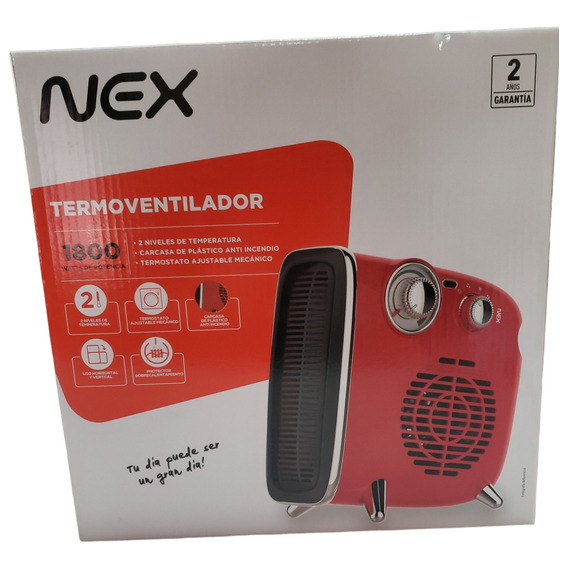 Termoventilador Nex 1800w Carcasa Retro Roja Color Rojo