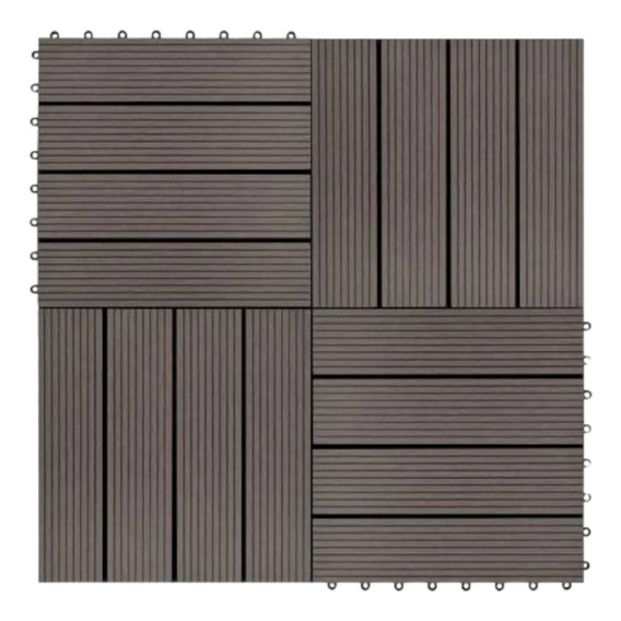 Deck Wpc Encastrable 30x30- Choclolate Importado.