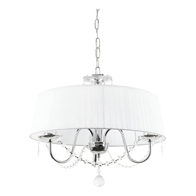 Araña 3 Luces London Central Cairel Pantalla Organza Blanca