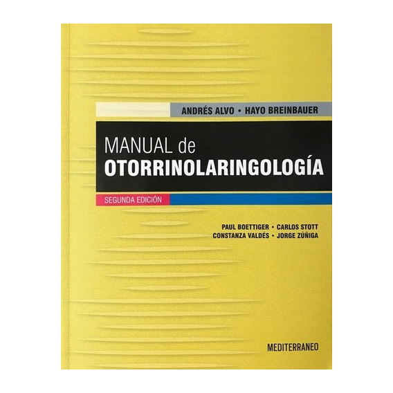Libro Manual De Otorrinolaringologia 2ed., De Alvo/breinbauer. Editorial Mediterraneo, Tapa Tapa Blanda En Español