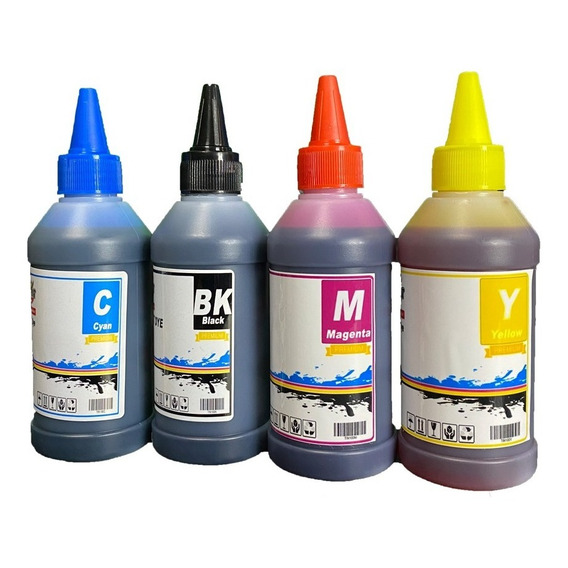 Pack De Tinta Para Papel Couche 100ml X Color (4 Colores)