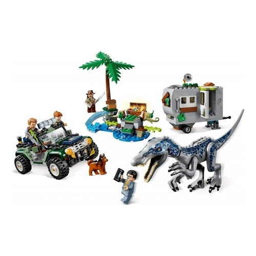 Bloques para armar Lego Jurassic World Baryonyx face-off: the treasure hunt 434 piezas  en  caja