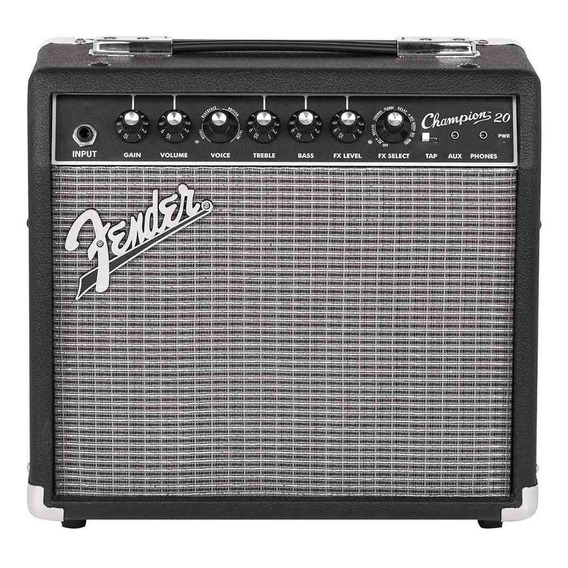 Amplificador Fender Champion Series 20 para guitarra de 20W color negro/plata 120V