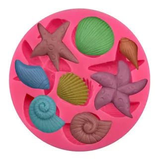 Moldes De Silicona Caracol Estrella Fondant Velas Artesanias