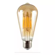 10x Lámpara Foco Filamento Led Pera Vintage St64 E27 Cálida