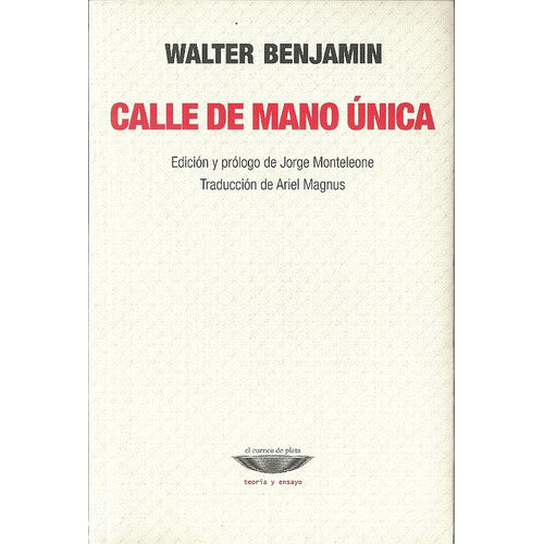 Libro Calle De Mano Única - Walter Benjamin