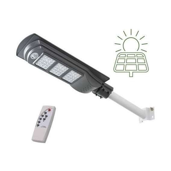 Foco Solar Led 90w Exterior C/ Sensor Y Control+ Brazo Metal
