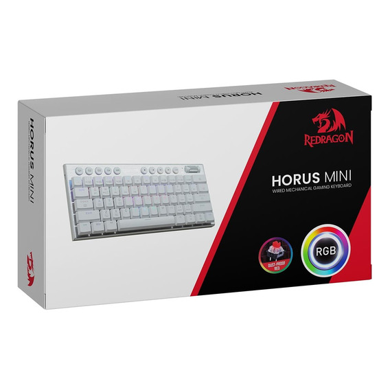 Teclado Gamer Redragon Horus Mini 60% Eng K632-rgb White