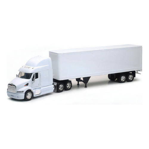 Trailer Peterbilt 387 Blanco Caja Seca New Ray Escala 1:32