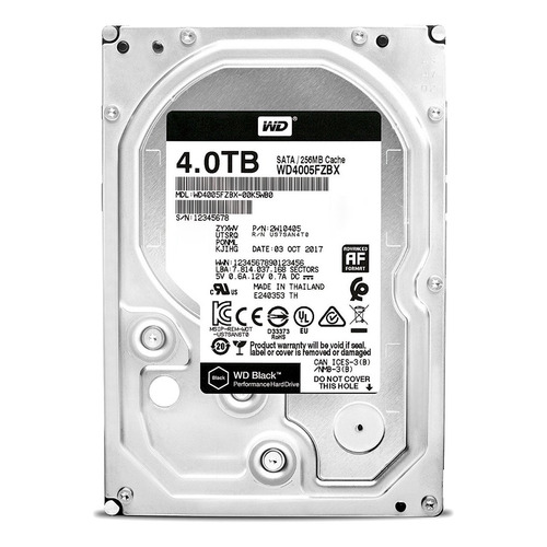 Disco duro interno Western Digital WD Black WD4005FZBX 4TB negro