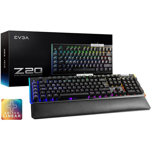 Teclado Evga Gaming Z20 Rgb Optico Mecanico Linear Switch Color Del Teclado Negro Idioma Inglés Us