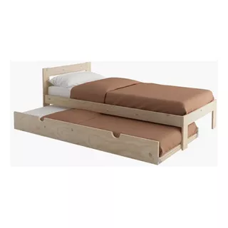 Cama Con Nido Sencilla 90 Cm Madera 100% Maciza Ref: Lore