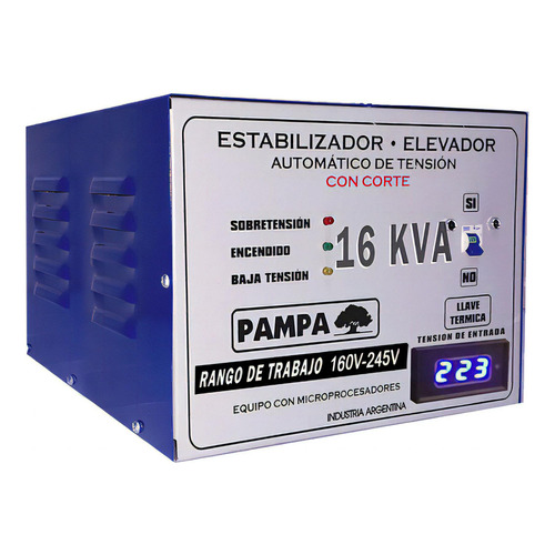 Estabilizador de tensión Pampa Herramientas 16KVA 16000VA entrada de 110V y salida de 220V con entrada de 110V/265V CA y salida de 220V CA blanco