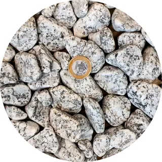 Pedras Ornamentais Seixo Cinza Rajado Mini - 4,0kg