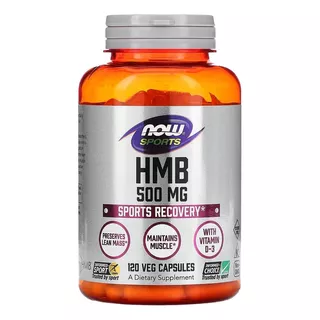 Hmb 500mg Hidroximetilbutirato C/ D3 120cápsulas Now Foods