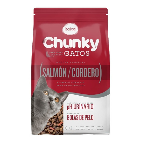 Chunky Gatos Salmón Y Cordero 8 Kg