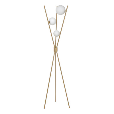Lampara De Pie Tripode Luna 3 Luces Dorado Luz Desing