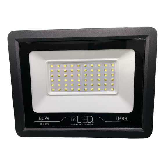 Reflector Led 50 Watts Ultradelgado Exterior Alta Potencia Color de la carcasa Negro Protección IP66 Contra Agua