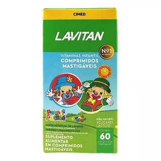 Suplemento Vitaminas Infantil Em Comprimidos Mastigáveis Patati Patata Sabor Uva, Lima-limão, Laranja Caixa 60 Un Lavitan