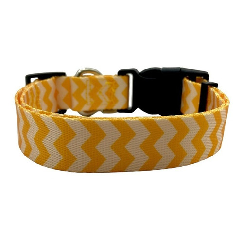 Collar Para Perros Razas Chicas Y Pequeñas Premium Ajustable Color ZigZag Amarillo