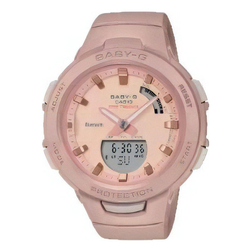 Reloj Casio Baby-g Bsa-b100cs-4a Joyeria Esponda Color de la malla Rosa Color del bisel Rosa pálido