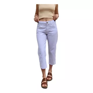 Capri Delfina Blanco Denim Rigido