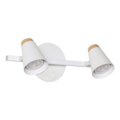 Aplique 1 Luz Eleanor Blanco Con Madera Moderno Apto Led Mks