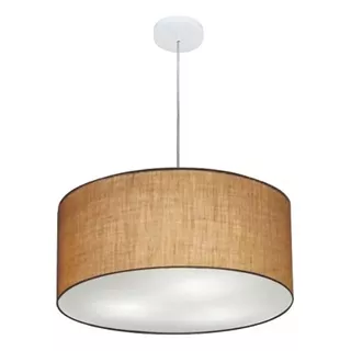 Lustre Pendente Cilindrico Md-4100 Cupula Tec 50x25cm Palha