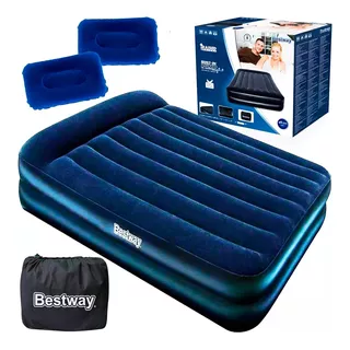 Colchón Inflable Bestway 67403 Color Azul Hasta 300kg De  1.52cm X 2.03m X 0.46m