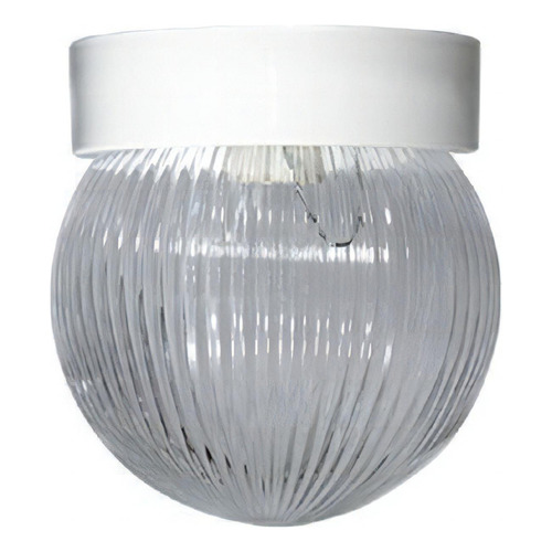 Lámpara Plafón Blanco Vidrio Prismático Transparente Maxxi