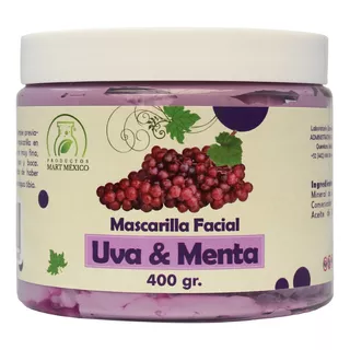 Mascarilla Facial De Uva & Menta Antioxidante Y Despigmentante Productos Mart México (400 Gr)