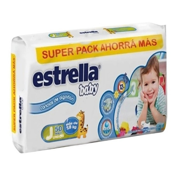 Pañales Estrella Baby Pack Ahorro Talle Junior X 50 Pañales Tamaño Junior