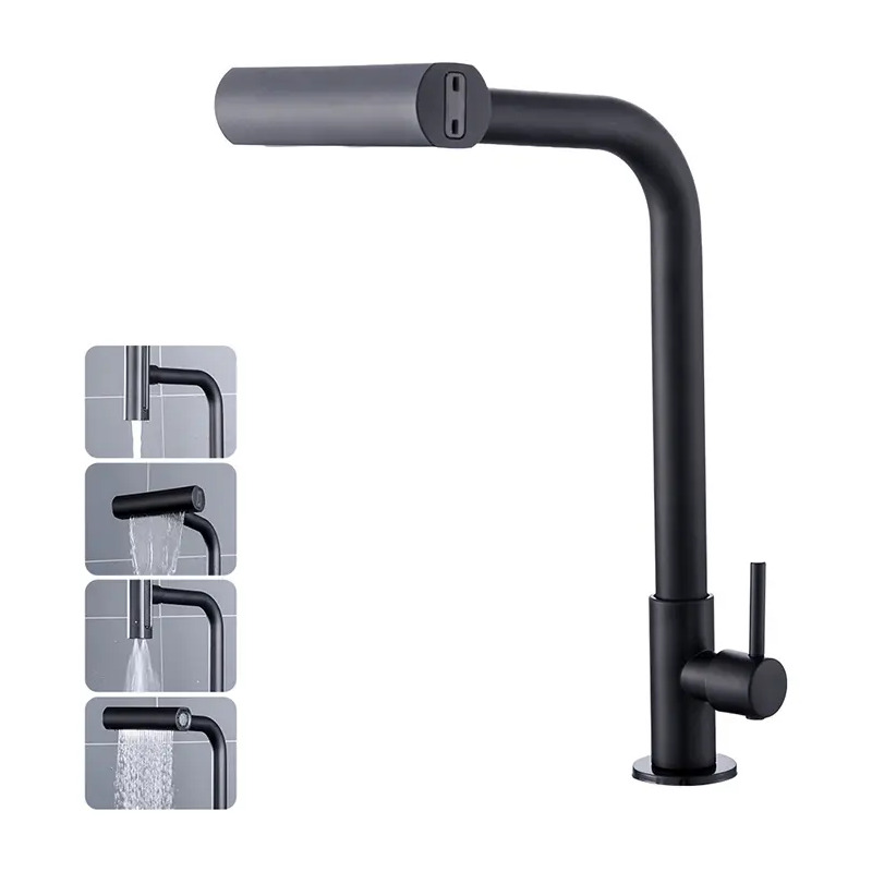 Torneira Cozinha Bancada Inox 304 Água Fria Bica Alta Gourmet 4 Modos De Água Torneira Cozinha Bancada Inox 304 Água Fria Bica Alta Gourmet 4 Modos De Água