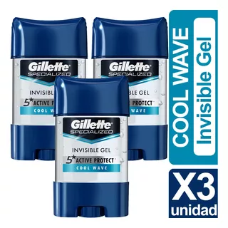 Desodorante Gillette Cool Wave Clear Gel 82g X3 Unid