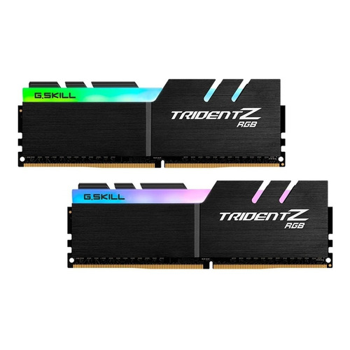 Memoria RAM Trident Z RGB gamer color negro  32GB (2x16GB) G.Skill F4-3600C18D-32GTZR