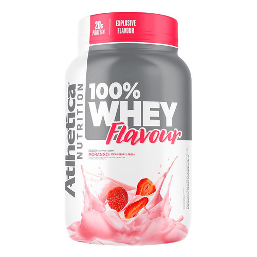 Proteina 100% Whey Flavour 2 Libras - Atlhetica Nutrition Sabor Frutilla