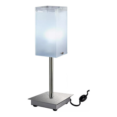 Velador Vidrio Cuadrado Moderno Apto Led Luz Desing