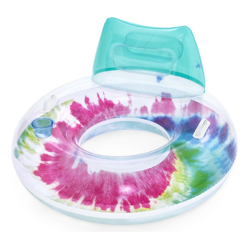 Inflable Salvavidas Tie Dye Con Porta Vaso Para Alberca