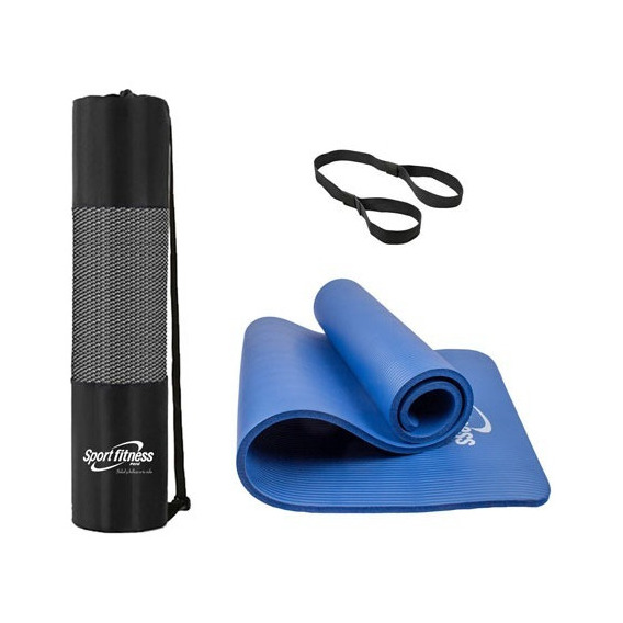 Mat Yoga Pilates Fitnessfunda Transportadora 6mm - Azul