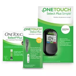 Glucómetro Onetouch Select Plus Simple 25 Tiras 25 Lancetas