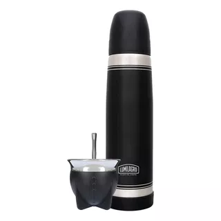 Set Termo Acero Inoxidable Lumilagro + Mate Pampa + Bombilla