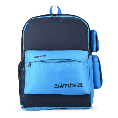 Mochila Hockey Porta Palo Simbra Reforzada Bolso Bolsillos Color Marino/turquesa