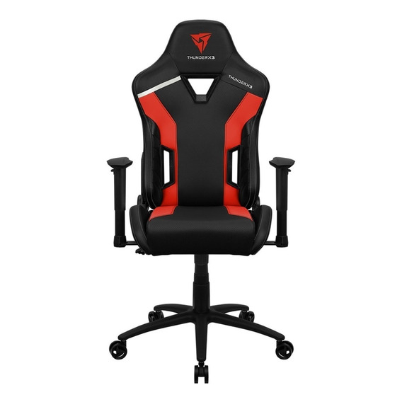 Silla de escritorio ThunderX3 TC3 gamer ergonómica  ember red con tapizado de cuero sintético