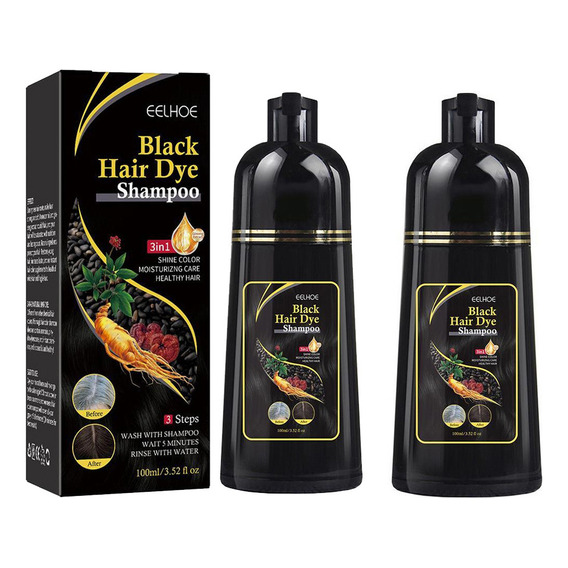  2 Unidades De Champús Instantáneos Para Teñir El Cabello Neg