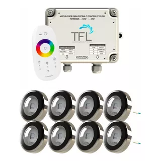 Kit Iluminação Piscina - Contr Touch + 8 Leds Rgb 6w Tholz