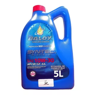 Aceite Motor 100% Sintetico Raloy Syntec Platinum 10w30 Sp Gf6a 5l