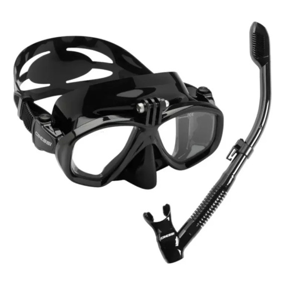 Kit Snorkeling Cressi Action/supernova Dry Combo Negro Mx999