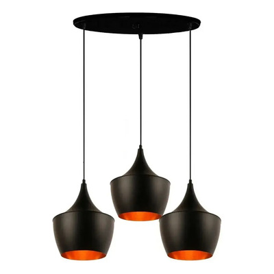 Colgante 3 Luces Moderno Beat Wide Tall Fat Base 48cm Mix